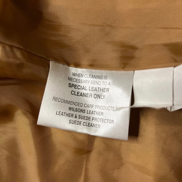 Wilsons Leather Pelle Studio Women’s Tan Leather Fur Trim Moto Bomber Jacket Lg - Picture 6 of 7